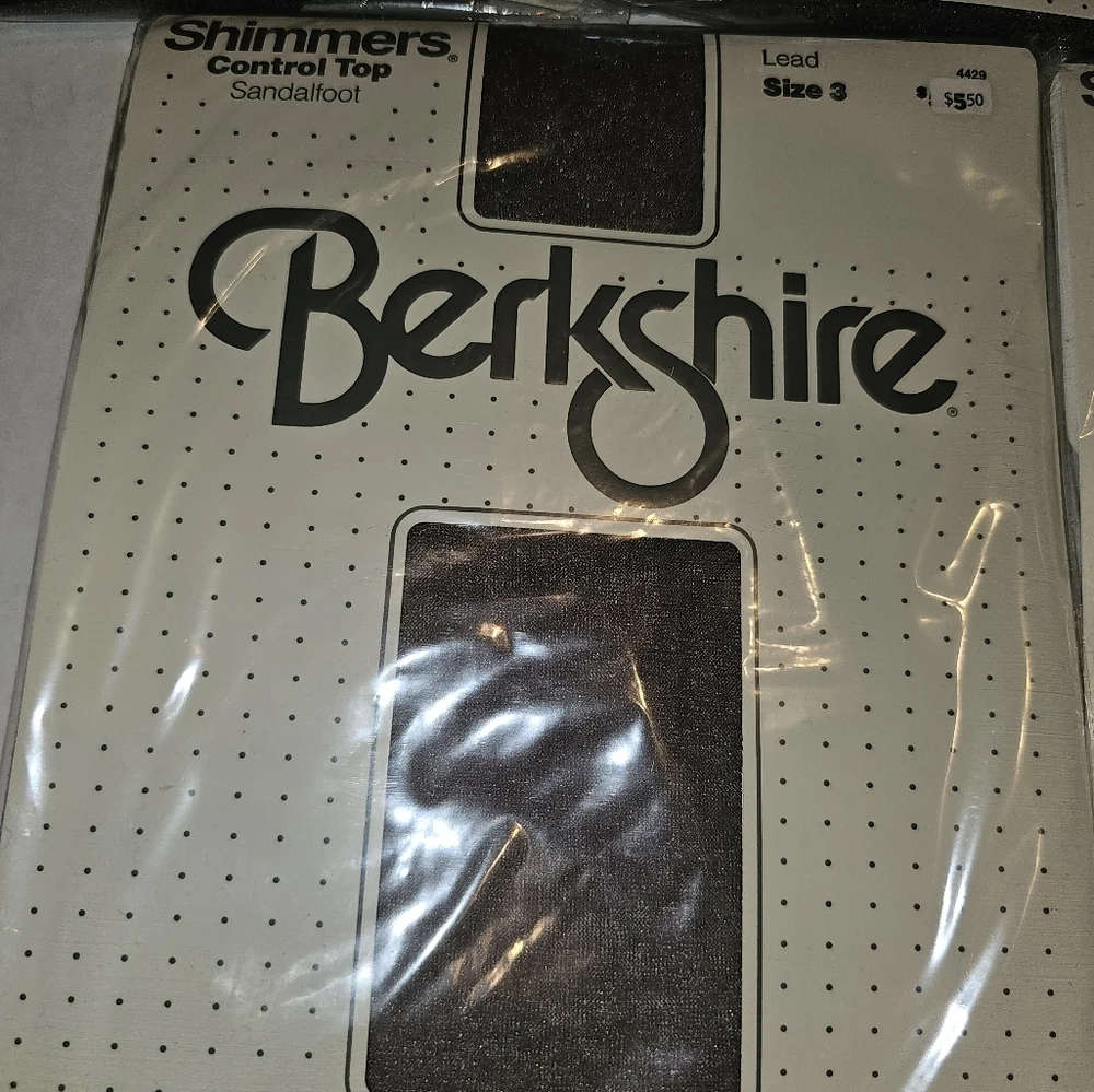 9 New in package!!!! Vintage 1980s Berkshire Grey Lead Pantyhose Nylons Sz 3